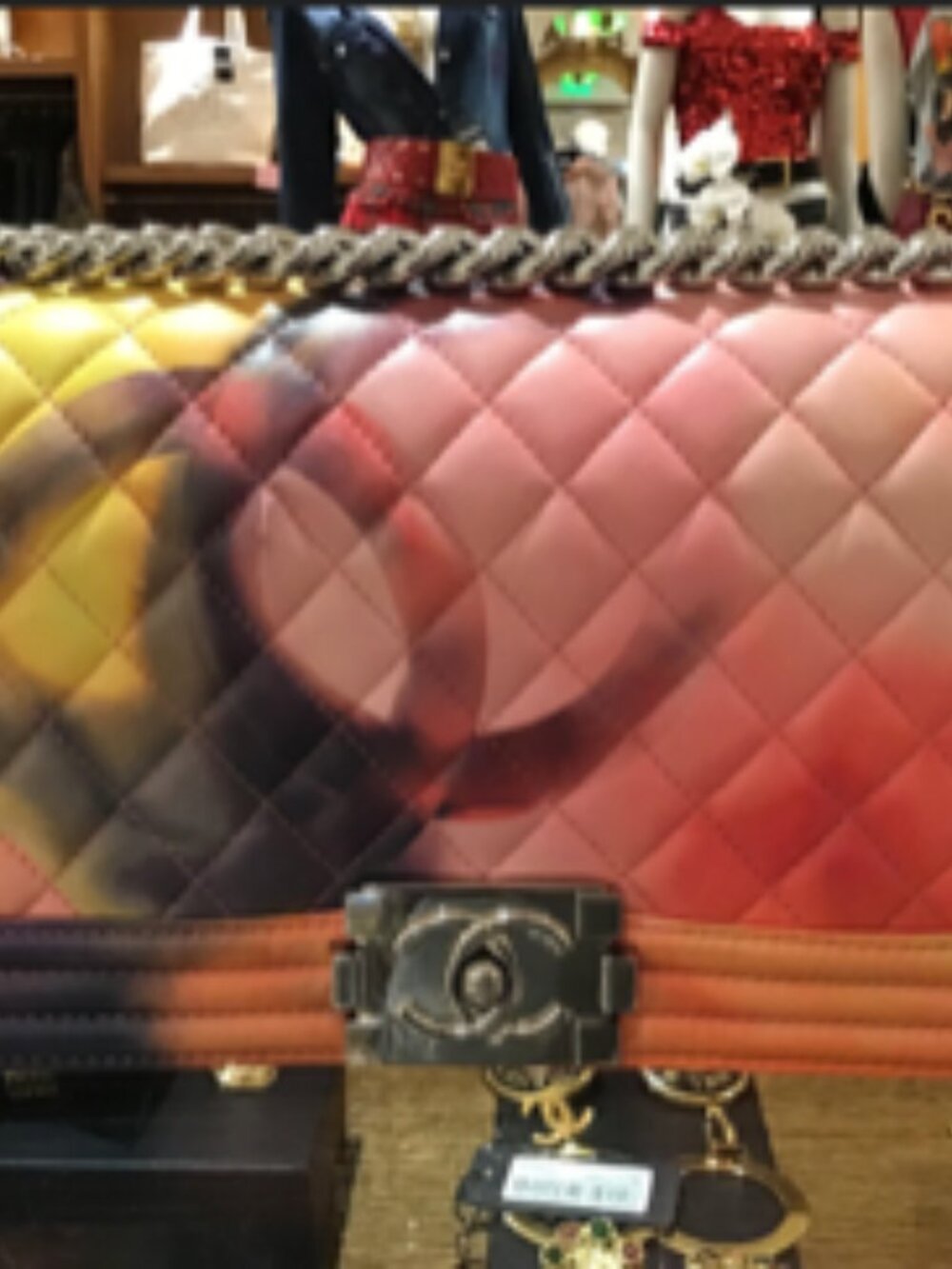 Chanel Multicolor Quilted Lambskin Flower Power Boy Bag Medium
